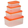 Honey-Can-Do 4 Piece Rectangular Food Storage Container Set