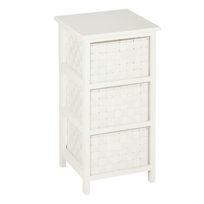 Honey-Can-Do 3-Drawer Woven Fabric Storage Organizer, White