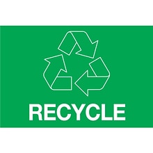 Tape Logic 2 x 3 RECYCLE Rectangle Inventory Label, Green, 500/Roll