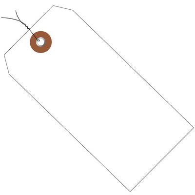 Partners Brand Box Pre-Wired Plastic Shipping Tags, #5, 4 3/4 x 2 3/8, White, 100/Carton (G26050W)