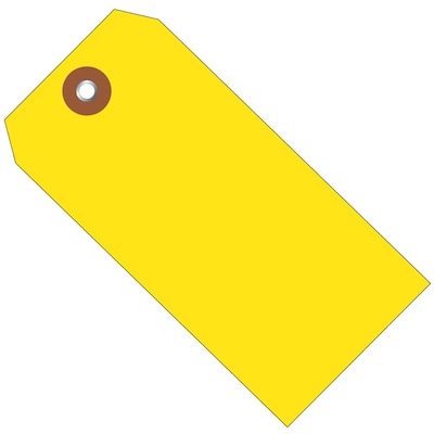 BOX 6 1/4 x 3 1/8 #8 Plastic Shipping Tags, Yellow