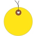 BOX 2 Pre-Wired Plastic Circle Tags, Yellow, 100/Case