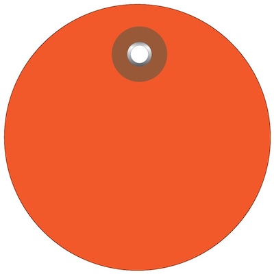 BOX 3 Plastic Circle Tags, Orange