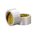 3M™ Scotch® 2 x 55 yds. Polypropylene Film Bi-Directional Filament Tape, Clear, 18/Pack
