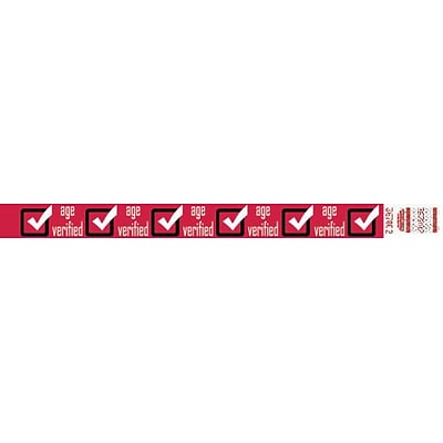 UPC 841436000055 product image for Tyvek 3/4 x 10 Drinking Age Verified Wristband, Red | Quill | upcitemdb.com
