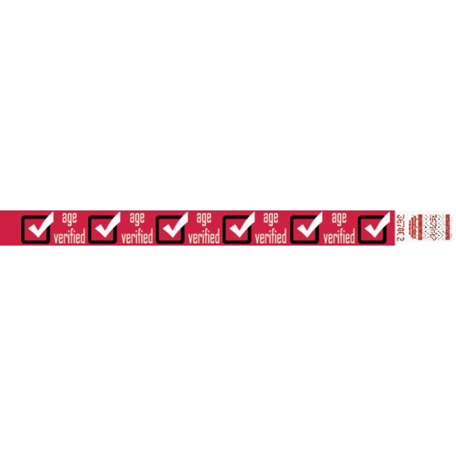 Tyvek® 3/4 x 10 Drinking Age Verified Wristband, Red