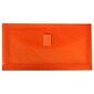 JAM Paper® #10 Plastic Envelopes with Hook & Loop Closure, 1" Expansion, 5.25" x 10", Orange Poly, 12/pack (921V1OR)