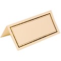JAM Paper® Foldover Placecards, 2 x 4.25, Ivory with Double Gold Border place cards, 100/pack (18025324)
