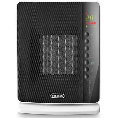 DeLonghi DCH7093ER Flat Panel Compact Ceramic Heater; Black/White
