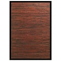 Anji Mountain Cobblestone Mahogany Brown with Black Border Area Rug Bamboo 4 x 6 Transitional