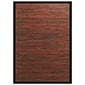 Anji Mountain Cobblestone Mahogany Brown with Black Border Area Rug Bamboo 4' x 6' Transitional