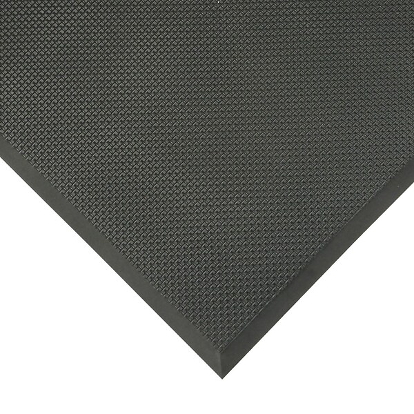 Choice 3' x 5' Black Grease-Resistant Anti-Fatigue Closed-Cell Nitrile  Rubber Floor Mat with Drainage Holes - 3/4 Thick