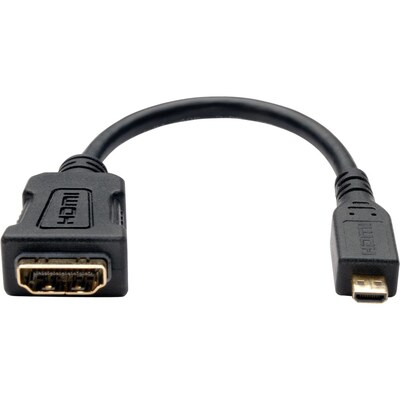 Tripp Lite® 6 Micro-HDMI Male/HDMI Female Digital Audio/Video Adapter; Black