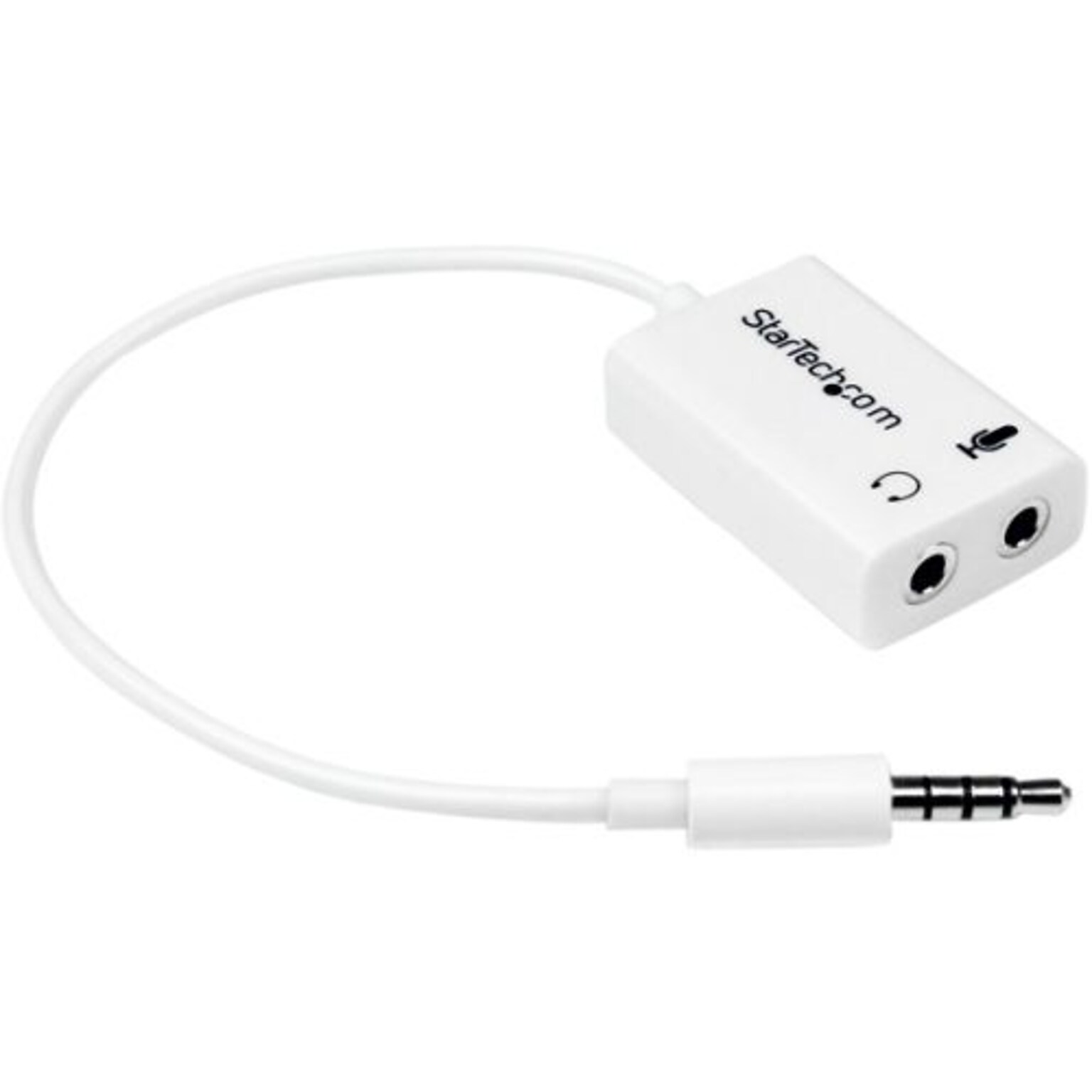 Startech Mini-phone Male/Female Headset Splitter Adapter; White