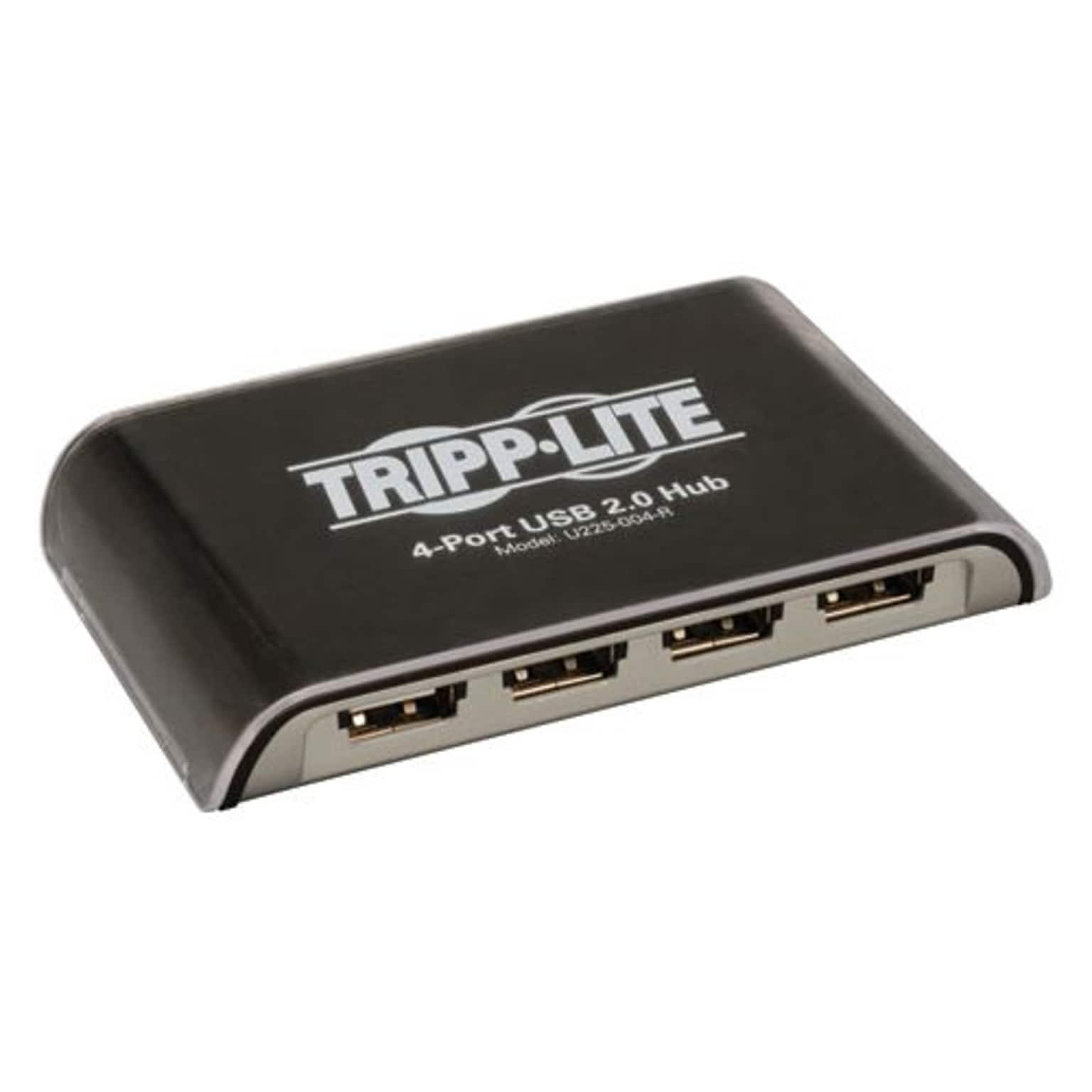 Tripp Lite TRPU225004R 4-Port Hi-Speed USB 2.0 Mini Hub, Silver