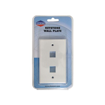 Shaxon 2 Port Single Gang Keystone Wall Plate, White
