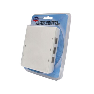 Shaxon 6 Port Keystone Surface Mount Box, White