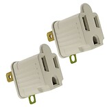 Shaxon 3 Prong to 2 Prong AC Grounding Adapter, White