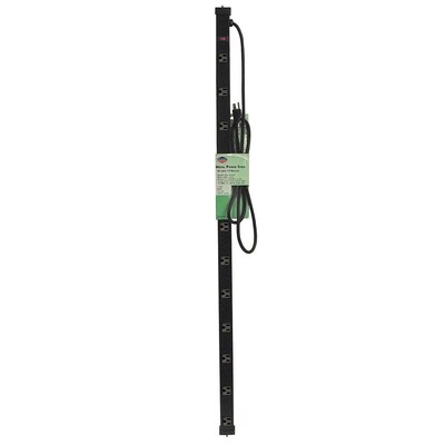 Shaxon 12 Outlet 4' Metal Power Strip With 6' Cord, Black