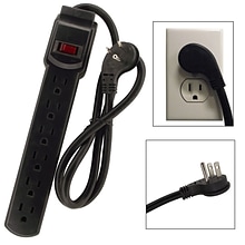 Shaxon 6 Outlet Power Strip, Black (PYF-72BK)