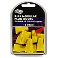 Shaxon Snagless Molded Look Strain Relief Boot For RJ45 Plug, Yellow, 10/Pack