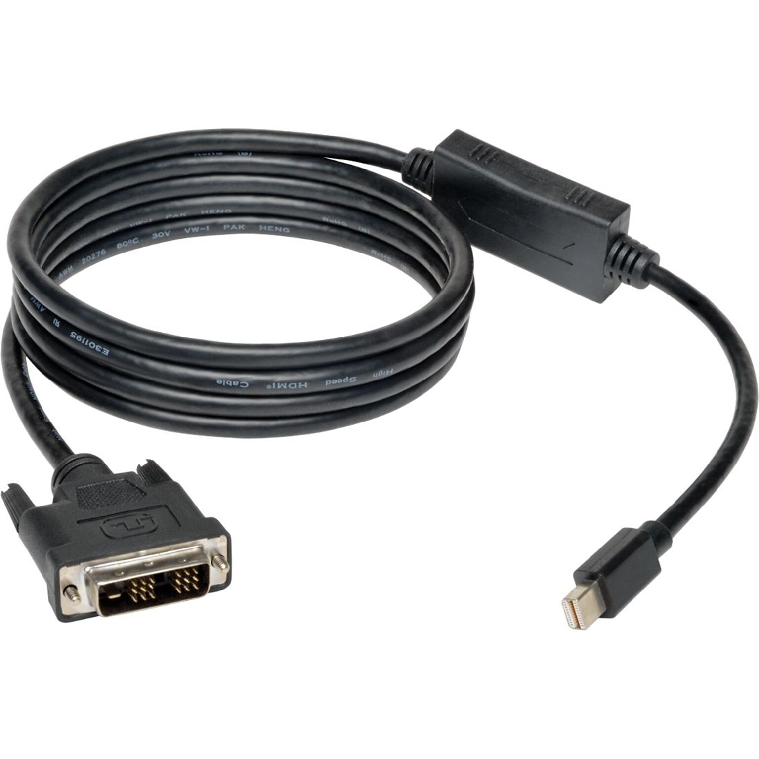 Tripp Lite® 6 Mini DisplayPort to DVI Male/Male Adapter Cable, Black