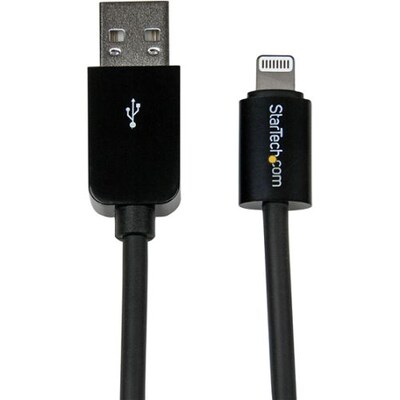 Startech 10 8-pin Lightning to USB Data Transfer Cable For iPhone/iPod/iPad, Black