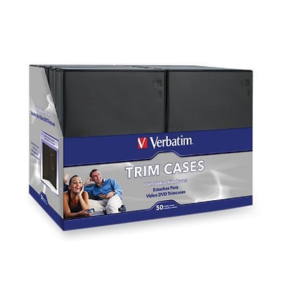 Verbatim® DVD/Blu-Ray Video Trim Case, Black, 50/Pack