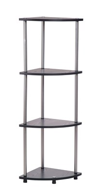 Convenience Concepts 48 Wood & Stainless Steel Corner Shelf
