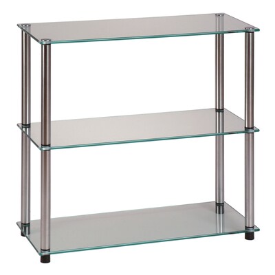 Convenience Concepts Classic Tempered Glass & Stainless Steel Bookcase