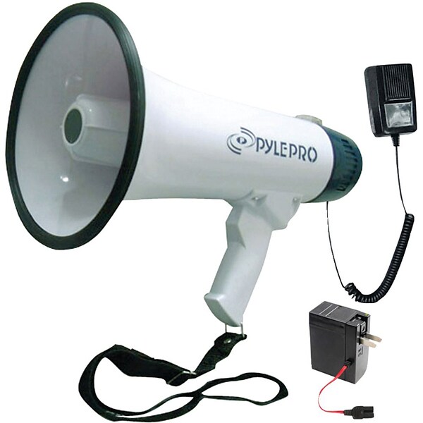 Pyle® Pro PMP45R 40 W Professional Dynamic Megaphone With Recording Function/Microphone, White