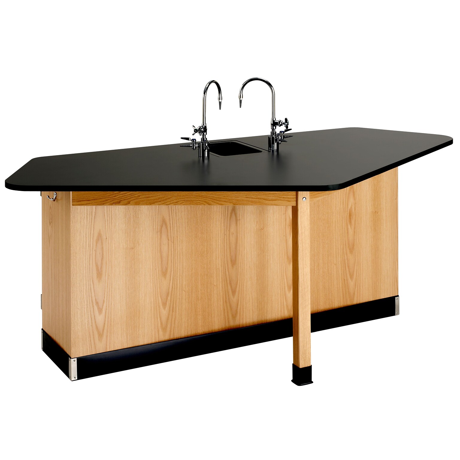 DWI Student Workstation with Sink 36H x 88W x 46D Epoxy, Oak Wood (2944K)