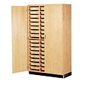 DWI Epoxy, Oak Wood Tote Tray Storage Cabinet 84H x 48W x 22D