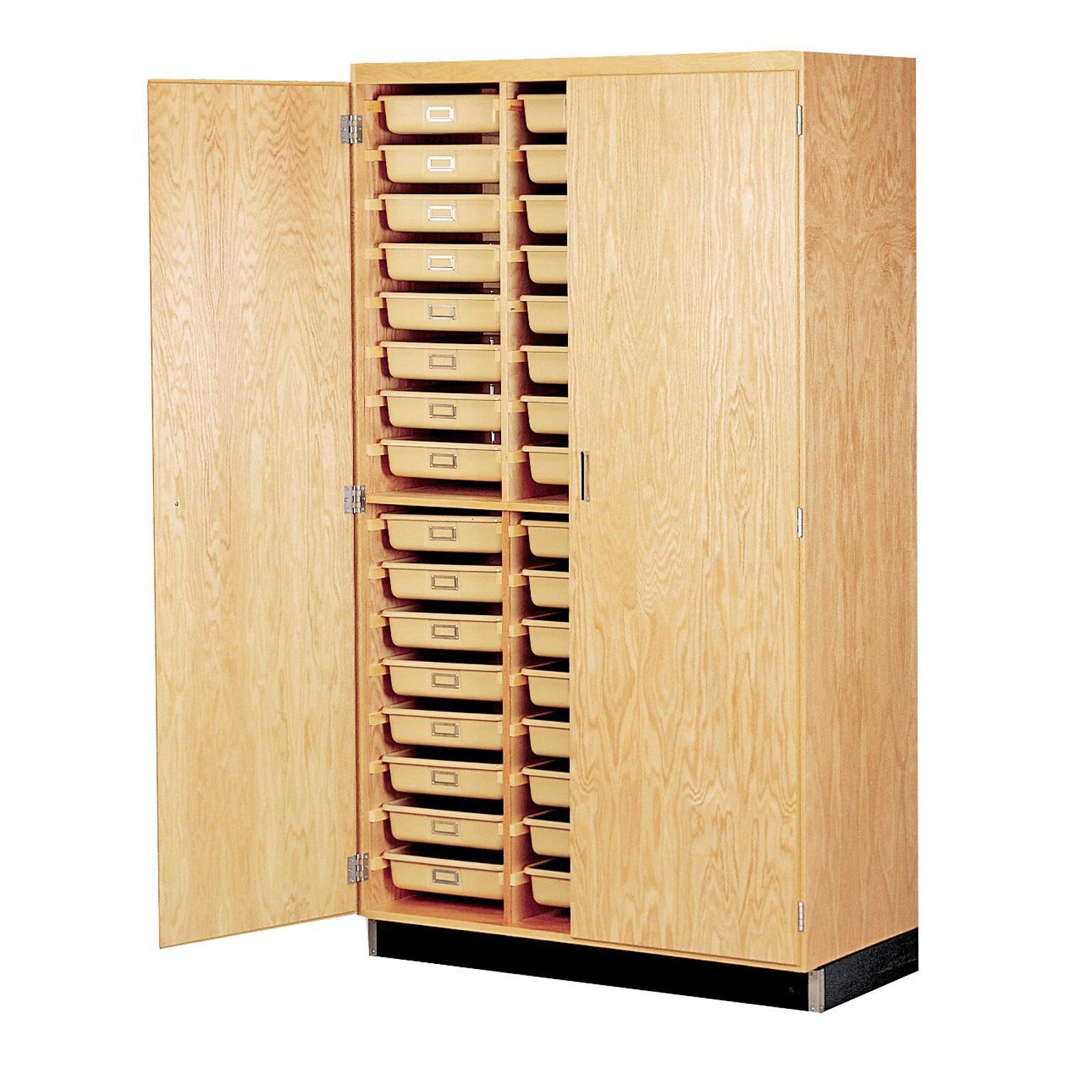 DWI Epoxy, Oak Wood Tote Tray Storage Cabinet 84H x 48W x 22D (350-4822K)