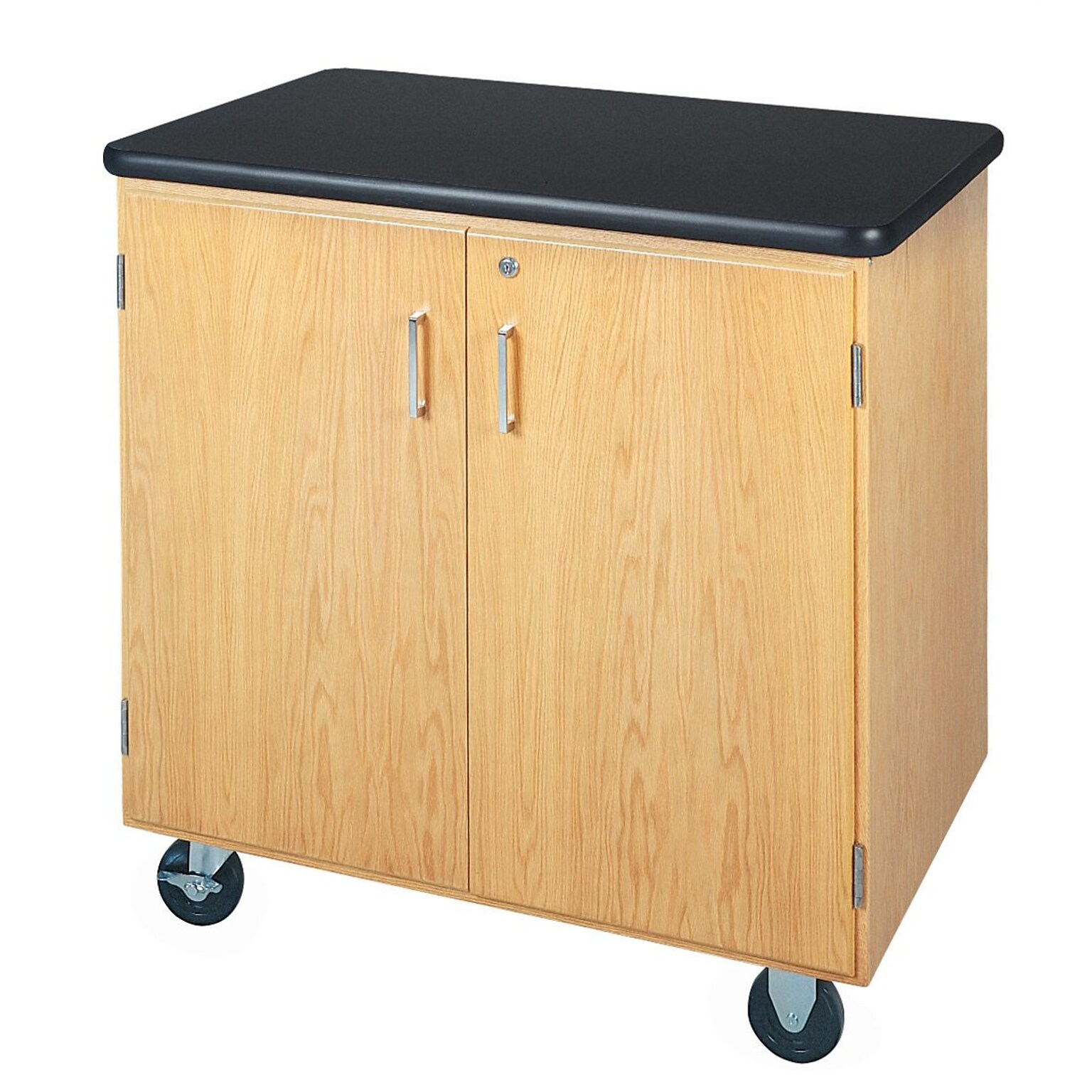 DWI Mobile Storage Solid Oak Wood Cabinet With Plastic Laminate Top, Brown (4401K)