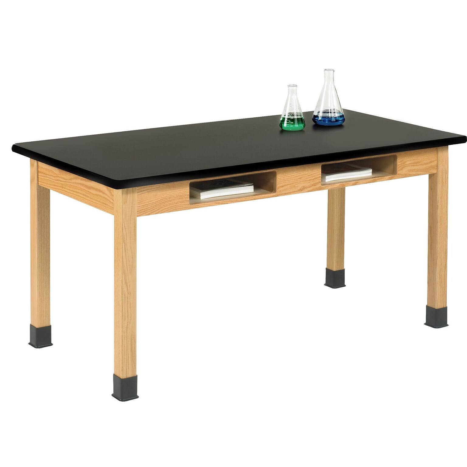 DWI Rectangular Activity Table, 60 x 30, Red Oak/Black (C714LBBK30N)