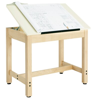 SHAIN Drafting Table 36H x 36W x 24D Solid Maple (DT-9A37)
