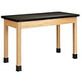 DWI Oak Table 30H x 48W x 24D Laminate, Oak Wood Plastic Laminate Top