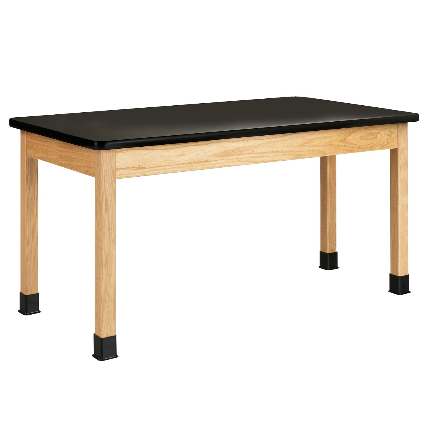 DWI Rectangular Science Table, 60 x 30, Oak/Black (P714LBBK30N)