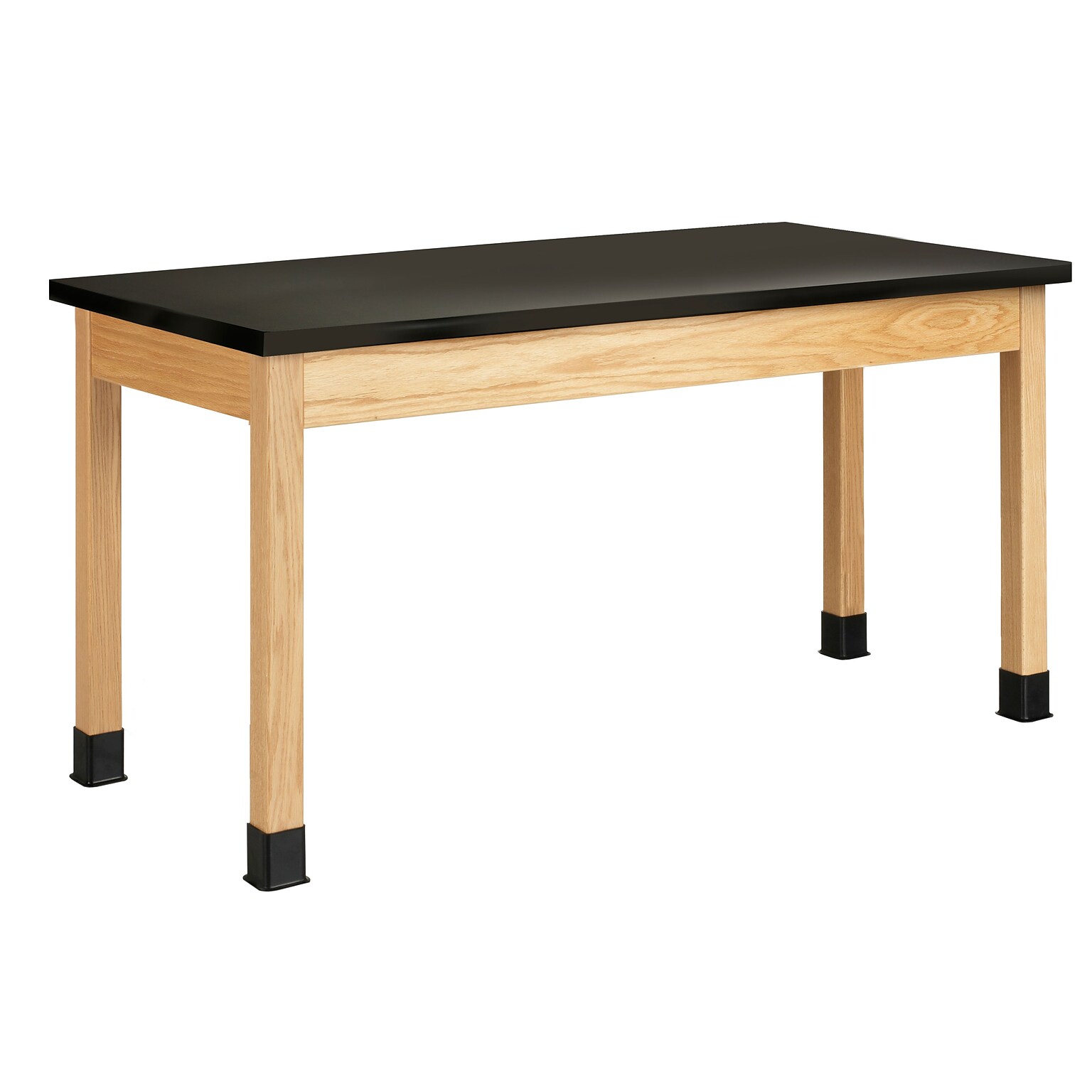 DWI Rectangular Science Table, 60 x 30, Oak/Black (P7142BK30N)