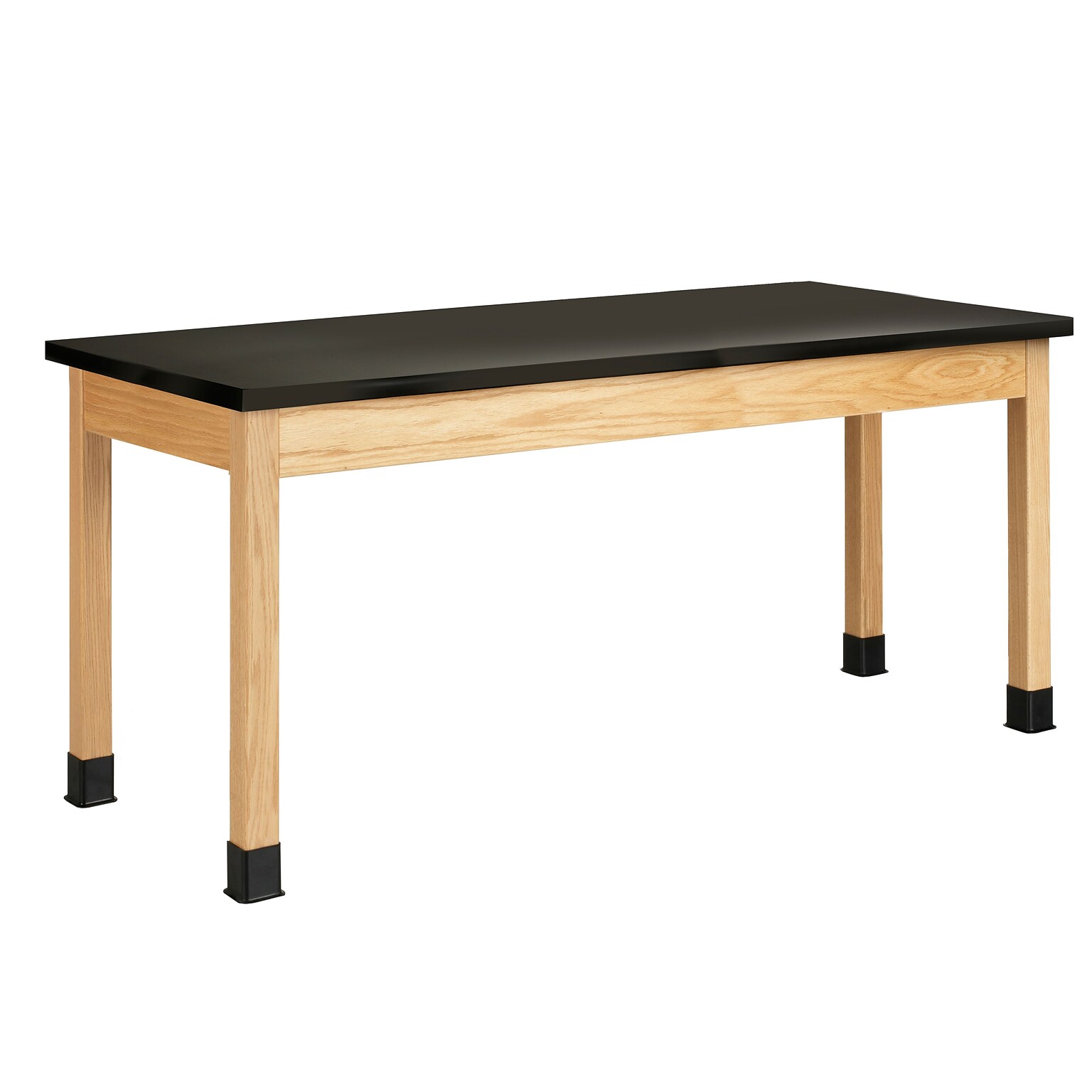 DWI Student Table Rectangular Activity Table, 72 x 30, Red Oak/Black (P7152BK30N)