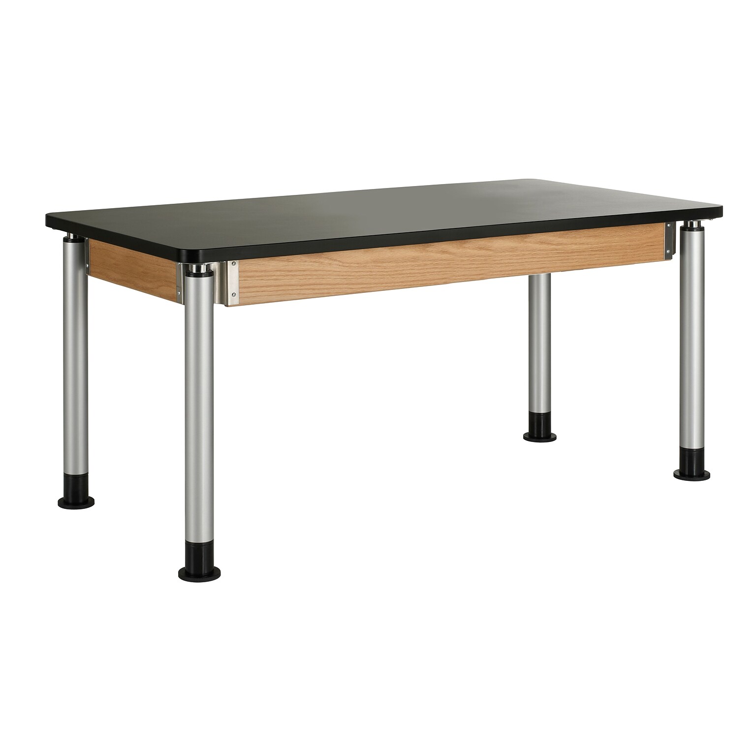 DWI Rectangular Activity Table, 60 x 30, Height Adjustable, Black/Oak (P814LBBK)