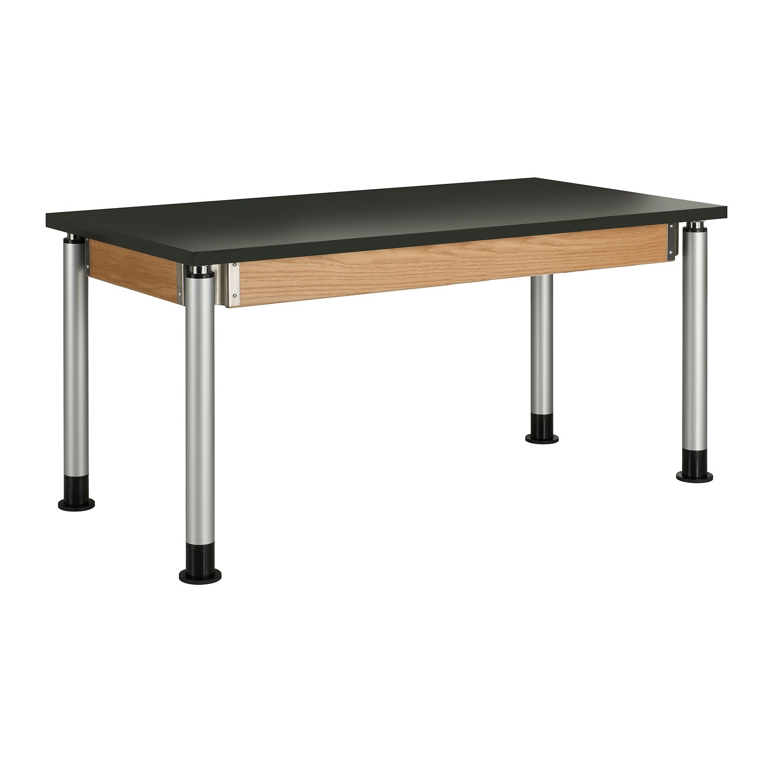 DWI Rectangular Activity Table, 60 x 30, Height Adjustable, Black/Oak (P8142BK)