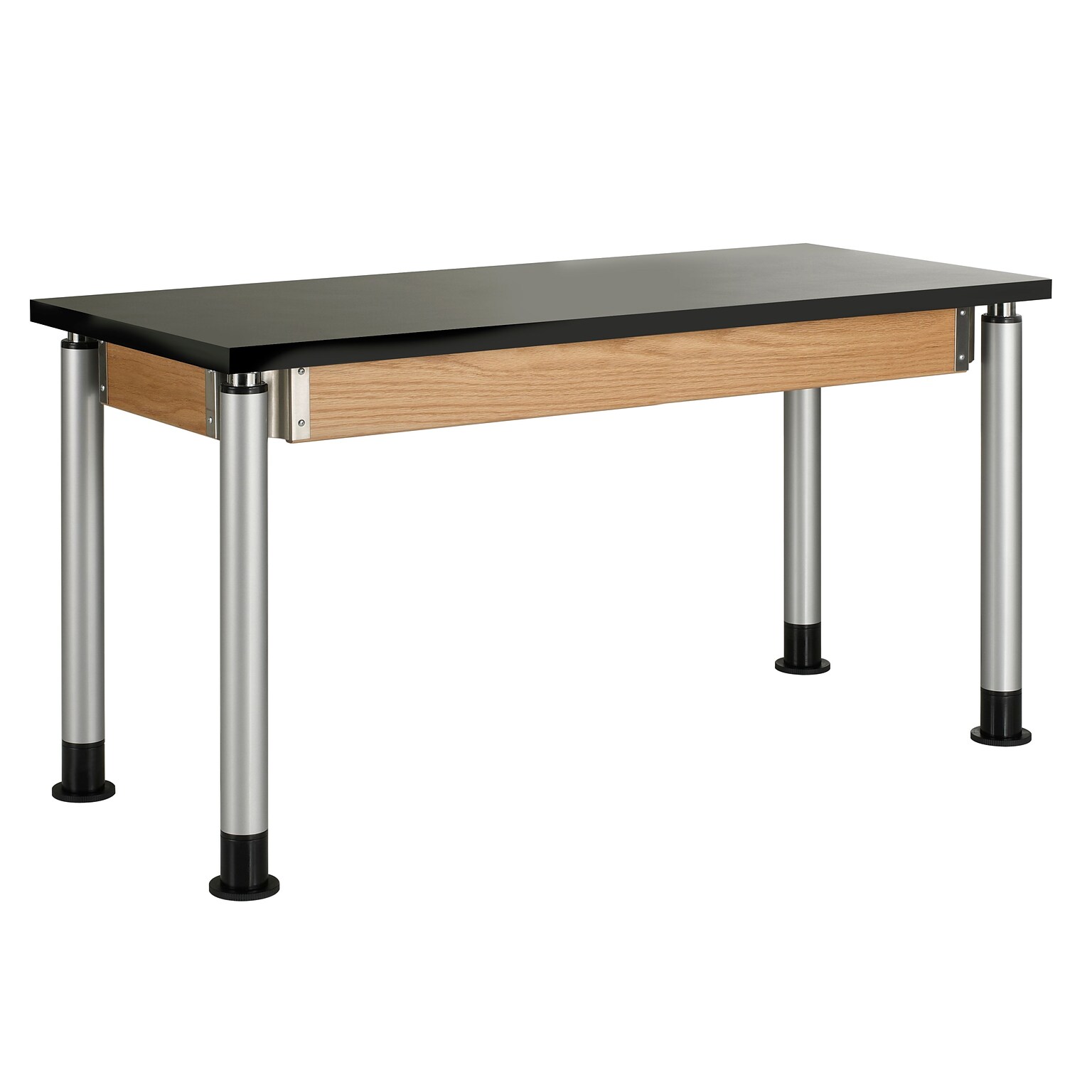 DWI Rectangular Science Table, 54 x 24, Height Adjustable, Black/Oak (P8202BK)