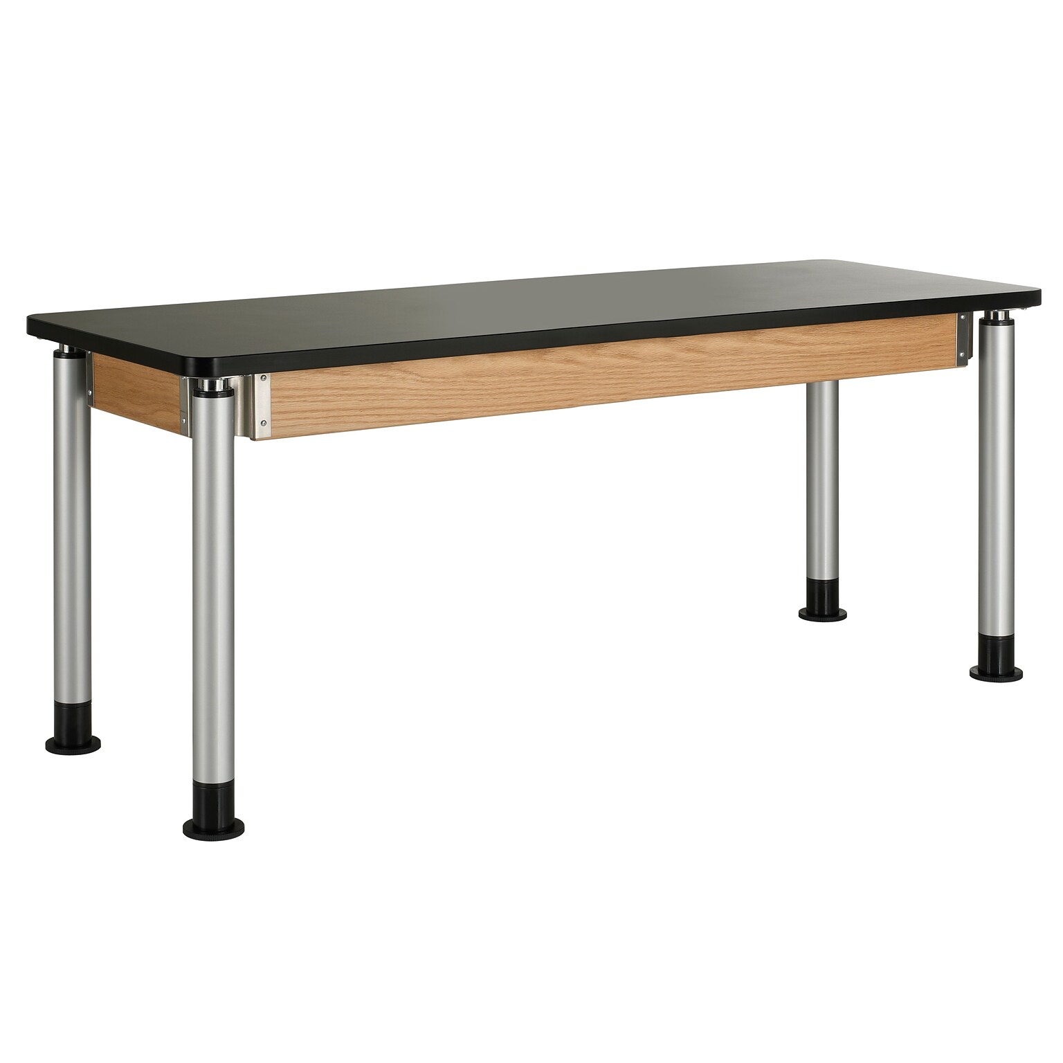 DWI Rectangular Science Table, 72 x 24, Height Adjustable, Black/Oak (P830LBBK)