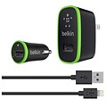 Belkin® Micro Wall/Car Charger Kit With Lightning to USB Cable For iPod/iPhone/iPad; Black