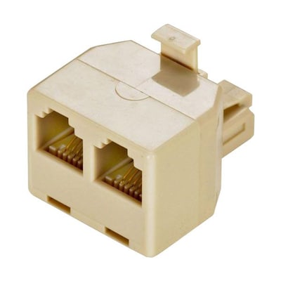 STEREN® Two-Way 4-Pin Phone Adapter; Ivory, 10/Pack
