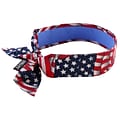 Ergodyne Chill-Its 6700 Evaporative Cooling Bandana With Cooling Towel, Stars and Stripes, 6/Pack