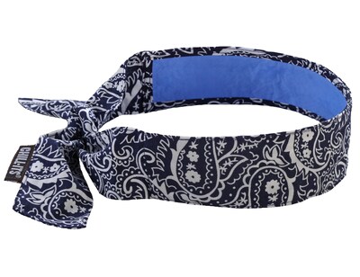 Ergodyne Chill-Its 6700 Evaporative Cooling Bandana, Navy Western, One Size, 6/Carton (12564)