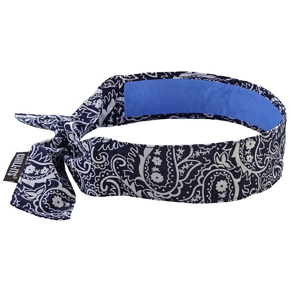 Ergodyne Chill-Its 6700 Evaporative Cooling Bandana, Navy Western, One Size, 6/Carton (12564)